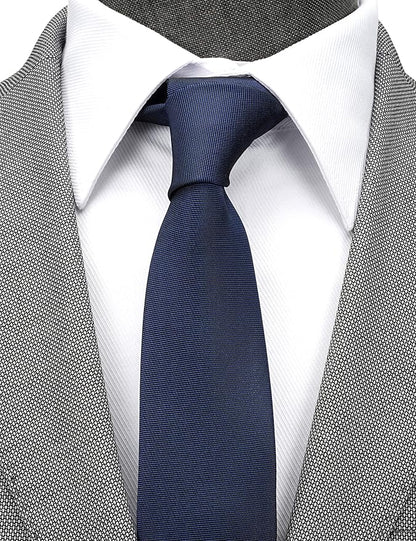 Skinny Solid Ties for Men, 2.5 inch Slim Plain Neckties 4-Pack