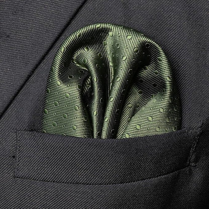 RBOCOTT Mens Woven Tie and Pocket Square with Tie Bar Sets Solid Necktie