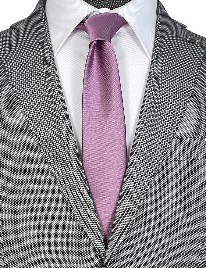 Skinny Solid Ties for Men, 2.5 inch Slim Plain Neckties 4-Pack
