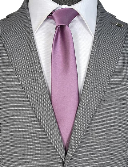 Skinny Solid Ties for Men, 2.5 inch Slim Plain Neckties 4-Pack