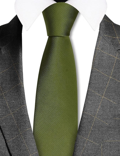GUSLESON Classic New 3.15"（8cm） Men's Solid Color Necktie Wedding Business Tie + Gift Box