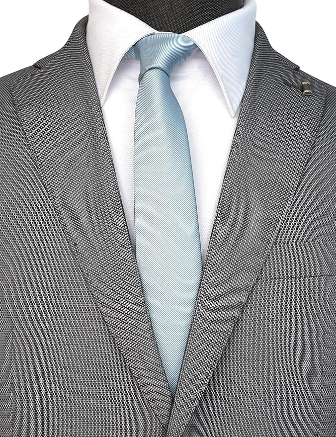 Skinny Solid Ties for Men, 2.5 inch Slim Plain Neckties 4-Pack