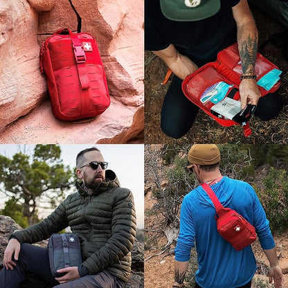 MY MEDIC MyFAK PRO Ifak First Aid Kit - 140 Life Saving Trauma and Medical Items - HSA FSA Home Medical Kit for Camping or Car - Red