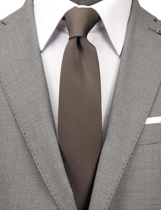 Skinny Solid Ties for Men, 2.5 inch Slim Plain Neckties 4-Pack