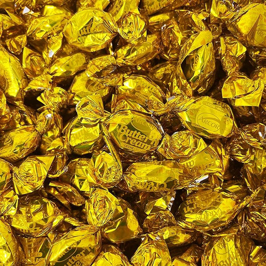 Holiday Butter Cream Hard Candy - 3 lbs - Classic Butter n' Cream Old School Butterscotch Hard Candies - Bulk American Vintage Candy Assortment - Individually Wrapped, 48 oz.