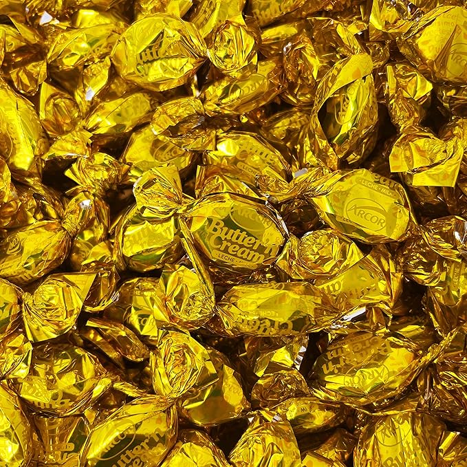 Holiday Special Butter Cream Hard Candy - 6 lbs - Classic Butter n' Cream Old School Butterscotch Hard Candies - Bulk American Vintage Candy Assortment - Individually Wrapped, 96 oz.