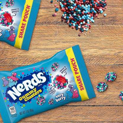 Nerds Gummy Clusters Candy, Very Berry, 3 Ounce (Pack of 24)