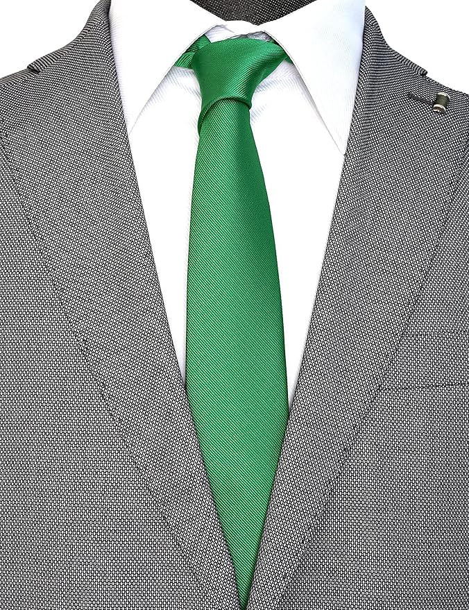 Skinny Solid Ties for Men, 2.5 inch Slim Plain Neckties 4-Pack