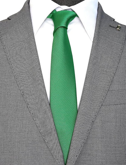 Skinny Solid Ties for Men, 2.5 inch Slim Plain Neckties 4-Pack