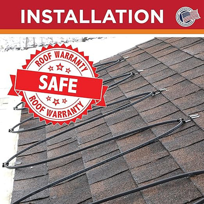Roof Clips, Safe for Heat Tape, Electric Cable & Roof Heat Cable Installation, Prevents Roof Damage, Easy Nail-Free Outdoor Cable Clips, Your Ultimate Cable Clip (.325-5 Pack)