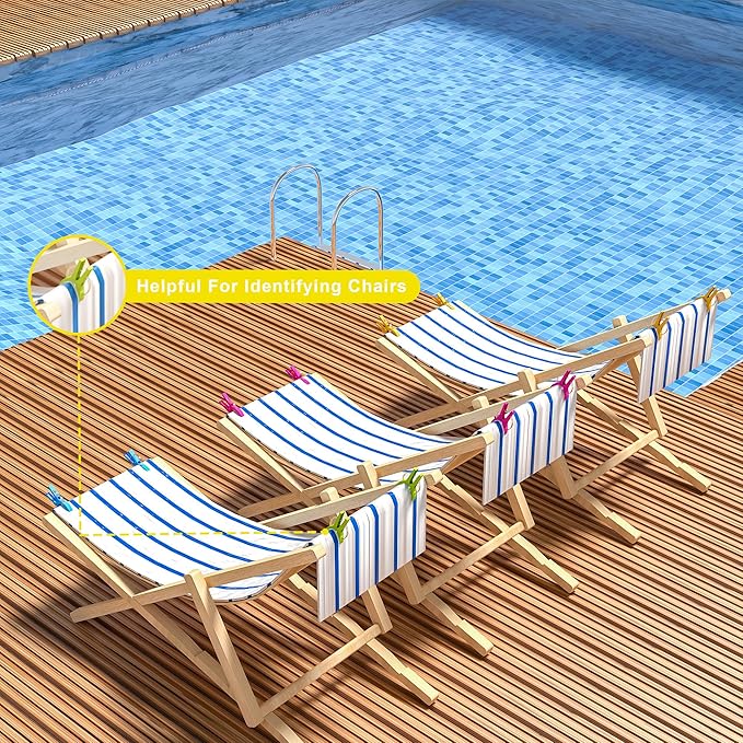 ECROCY Beach Towel Clips Heavy Duty, 8 Pack Towel Clips for Beach Chairs Non-Slip, Waterproof Towel Holder in Bright Colors