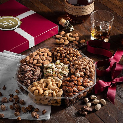 Nuts Gift Basket - Assortment of Sweet & Roasted Salted Gourmet Nuts - Assorted Food Gift Box for Birthday, Family, Sympathy, Men & Women.