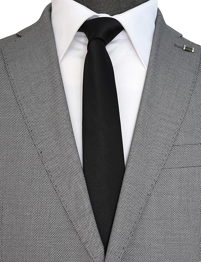 Skinny Solid Ties for Men, 2.5 inch Slim Plain Neckties 4-Pack