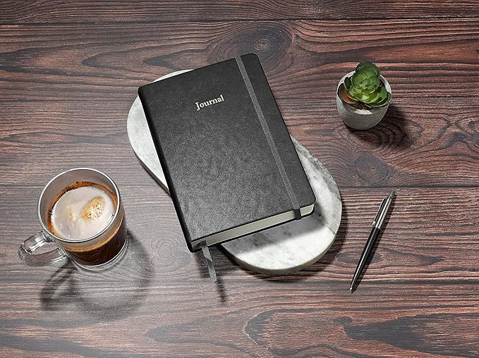 Wykeham's Executive 2026 Undated Daily Journal Planner – Customization Available (Black, 8.5"×5.5" - Undated)