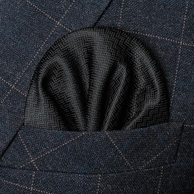 RBOCOTT Mens Woven Tie and Pocket Square with Tie Bar Sets Solid Necktie