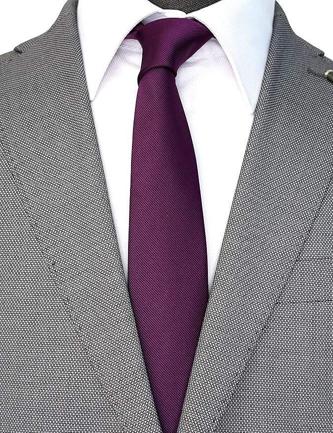 Skinny Solid Ties for Men, 2.5 inch Slim Plain Neckties 4-Pack