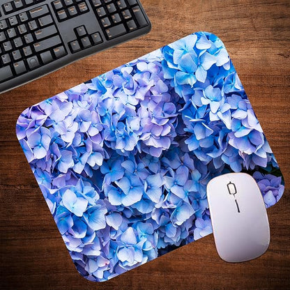 Floral Pattern Flower Mouse Pad Mat Mousepad for Desk Computer Laptop PC Gaming Home or Office Gift for Her Flowers (Blue Hydrangea MP104)