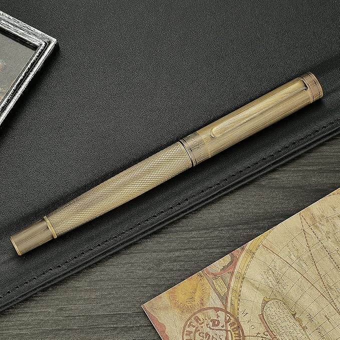 Bronze Rollerball Pen, Stunning Luxury with Mesh Texture Design、Schmidt Ink Refill, Nice Gift Set for Men & Women, Business, Executive, Office, Writing, Graduation, Nice Fancy Designer Pens