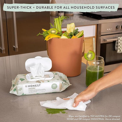 The Honest Company Unscented Wipes Over 99% Water Compostable Plant-Based Baby Hypoallergenic for Sensitive Skin EWG Verified Geo Mood 648 Count