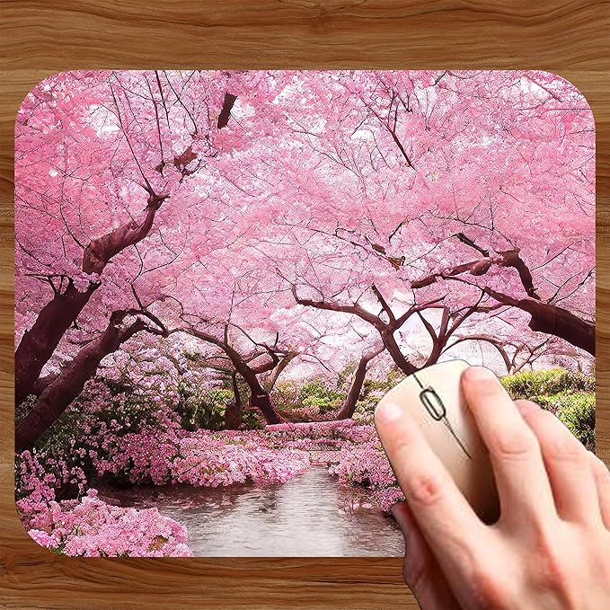 Spring Season Mouse Pad Mat Mousepad for Desk Computer Laptop PC Gaming Home or Office Gift (Cherry Blossom MP87)