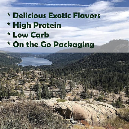 Buffalo Bob's Wild Game Exotic Snacks (6 Pack) | Beef Jerky Gift Set | Meat Gifts for Men | Variety Sampler Pack for Dad | Bison Jerky Exotic | Snack Baskets for Men | Flavor Pack