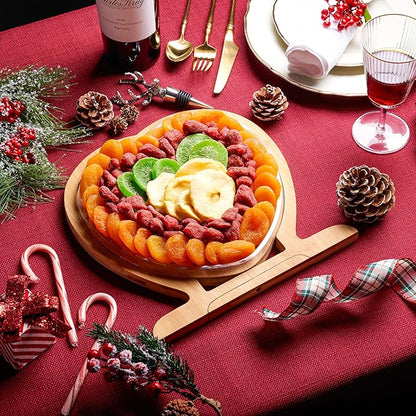 Oh! Nuts Dried Fruit Gift Basket - Gourmet Gift Baskets - Holiday Healthy Assortment Dried Fruits Gift Box - Crafted in the USA - Wooden Heart Shape Gift Tray - (Ruby Heart)