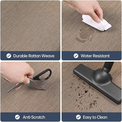 Office Chair Mat for Hardwood Floor, 46" x 60" Desk Computer Chair Mats for Hard Wood, Anti-Slip Easy Glide Rolling Floor Protector Mat, Under Desk Mat for Home Office, Dark Brown