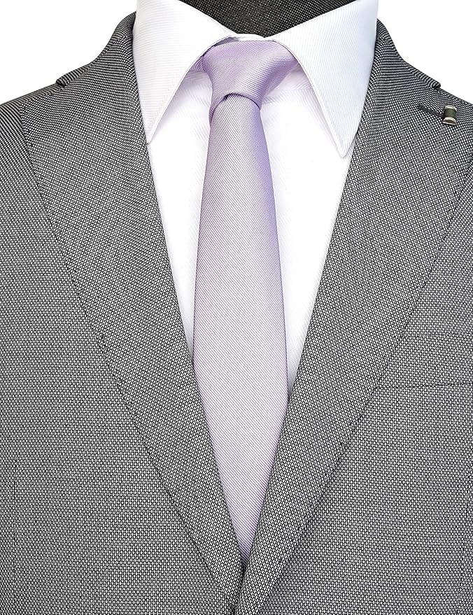 Skinny Solid Ties for Men, 2.5 inch Slim Plain Neckties 4-Pack