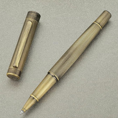 Bronze Rollerball Pen, Stunning Luxury with Mesh Texture Design、Schmidt Ink Refill, Nice Gift Set for Men & Women, Business, Executive, Office, Writing, Graduation, Nice Fancy Designer Pens