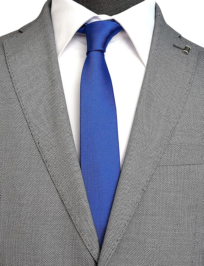 Skinny Solid Ties for Men, 2.5 inch Slim Plain Neckties 4-Pack