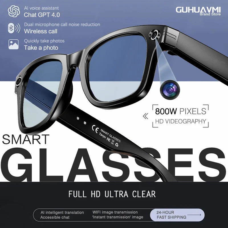 GUHUAVMI W610 AI Smart Glasses 2026 | 8MP Dual Camera, ChatGPT 4.0, Bluetooth, Voice Translation