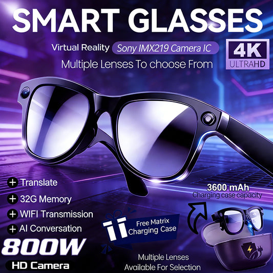 KULANNDER Smart AI Glasses 2026 M02 Ultra | 8MP Camera, 3600mAh, 120+ Languages, ChatGPT, 32GB