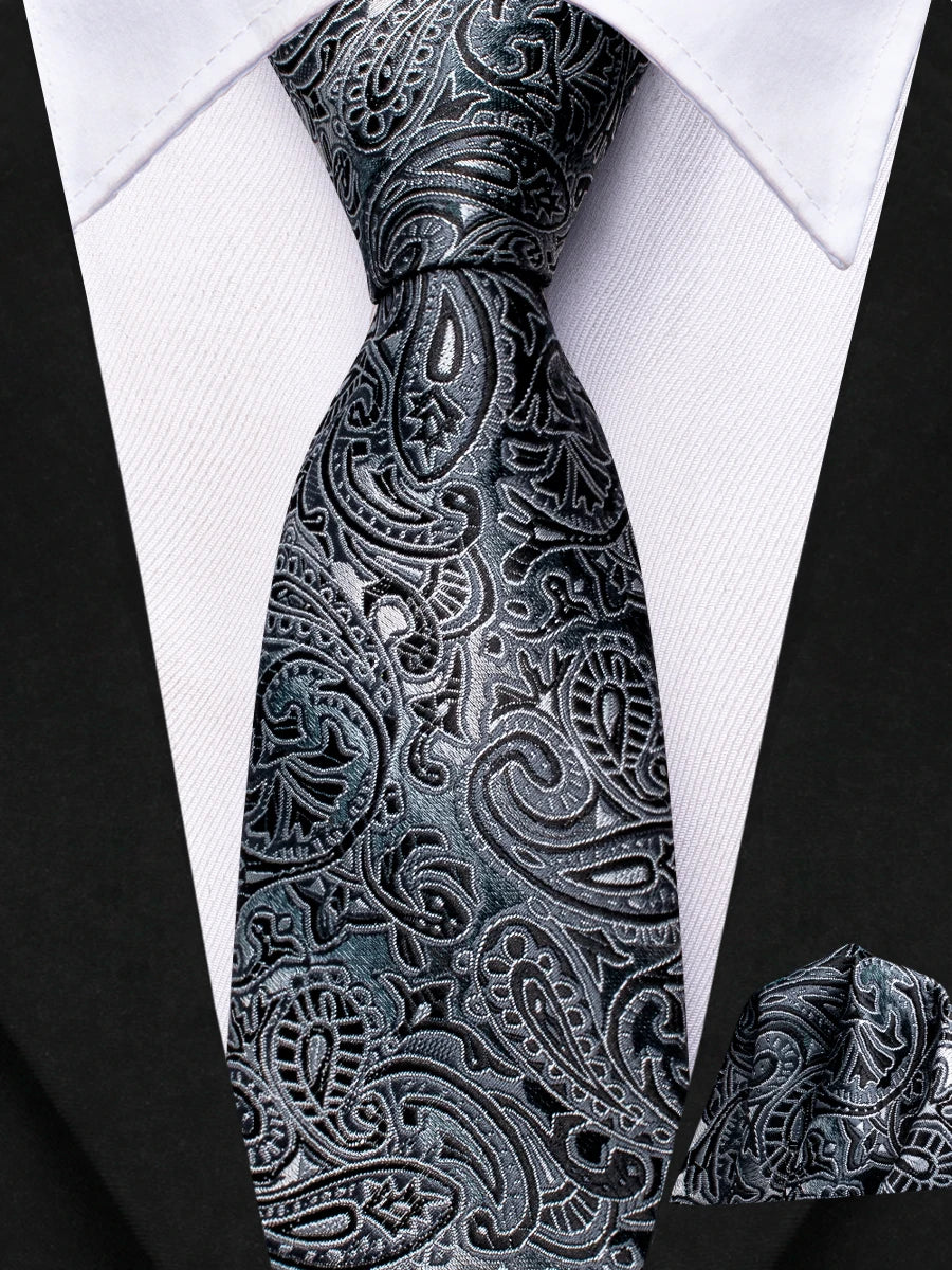 Hi-Tie Boy Silk Tie For Children Navy Blue Plaid Luxury Designer Handky Child Necktie 120CM Long 6CM Wide Fashion Student Tie
