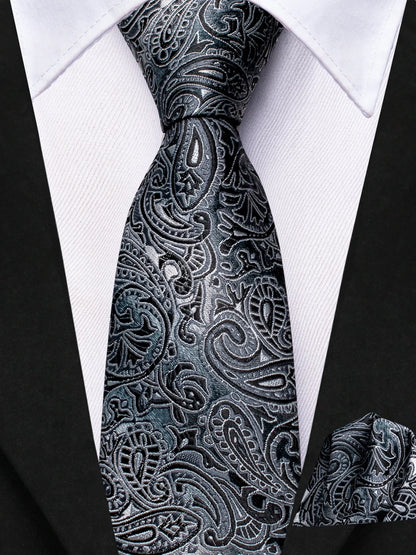 Hi-Tie Boy Silk Tie For Children Navy Blue Plaid Luxury Designer Handky Child Necktie 120CM Long 6CM Wide Fashion Student Tie