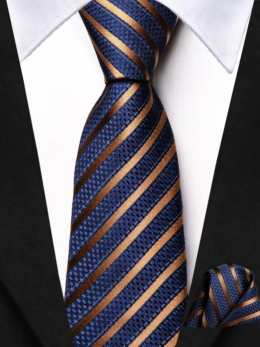 Hi-Tie Boy Silk Tie For Children Navy Blue Plaid Luxury Designer Handky Child Necktie 120CM Long 6CM Wide Fashion Student Tie