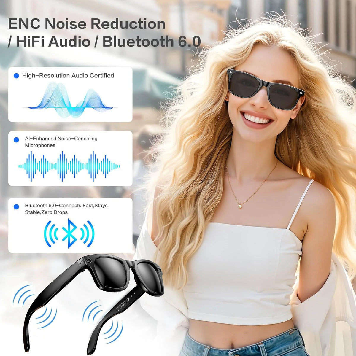 GUHUAVMI W610 AI Smart Glasses 2026 | 8MP Dual Camera, ChatGPT 4.0, Bluetooth, Voice Translation