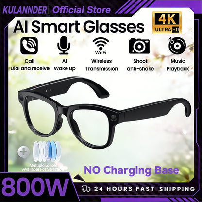 KULANNDER Smart AI Glasses 2026 M02 Ultra | 8MP Camera, 3600mAh, 120+ Languages, ChatGPT, 32GB