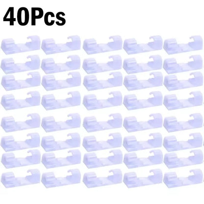 Cable Clips Organizer Drop Wire Holder Cord Management Self-Adhesive Cable Manager Fixed Clamp Wire Winder For Home Office Car