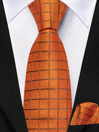 Hi-Tie Boy Silk Tie For Children Navy Blue Plaid Luxury Designer Handky Child Necktie 120CM Long 6CM Wide Fashion Student Tie