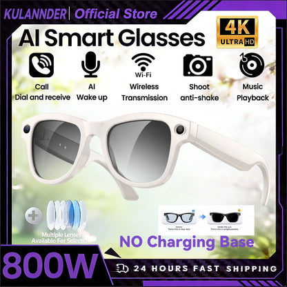 KULANNDER Smart AI Glasses 2026 M02 Ultra | 8MP Camera, 3600mAh, 120+ Languages, ChatGPT, 32GB