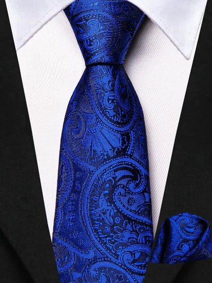 Hi-Tie Boy Silk Tie For Children Navy Blue Plaid Luxury Designer Handky Child Necktie 120CM Long 6CM Wide Fashion Student Tie