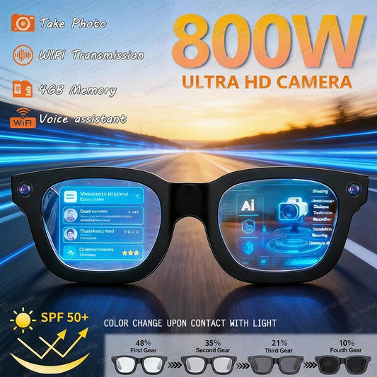 GUHUAVMI W610 AI Smart Glasses 2026 | 8MP Dual Camera, ChatGPT 4.0, Bluetooth, Voice Translation