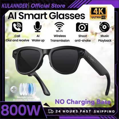 KULANNDER Smart AI Glasses 2026 M02 Ultra | 8MP Camera, 3600mAh, 120+ Languages, ChatGPT, 32GB