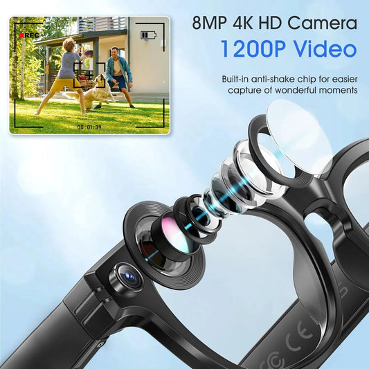 GUHUAVMI W610 AI Smart Glasses 2026 | 8MP Dual Camera, ChatGPT 4.0, Bluetooth, Voice Translation