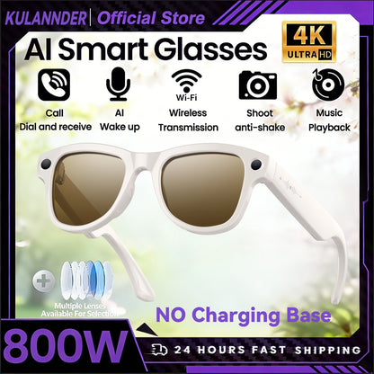 KULANNDER Smart AI Glasses 2026 M02 Ultra | 8MP Camera, 3600mAh, 120+ Languages, ChatGPT, 32GB