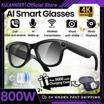 KULANNDER Smart AI Glasses 2026 M02 Ultra | 8MP Camera, 3600mAh, 120+ Languages, ChatGPT, 32GB
