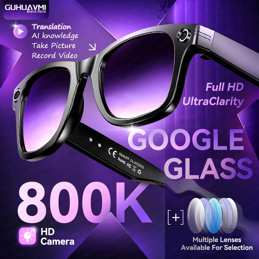 GUHUAVMI AI Smart Glasses W610 | 8MP Camera, ChatGPT 4.0, Bluetooth, 100+ Languages