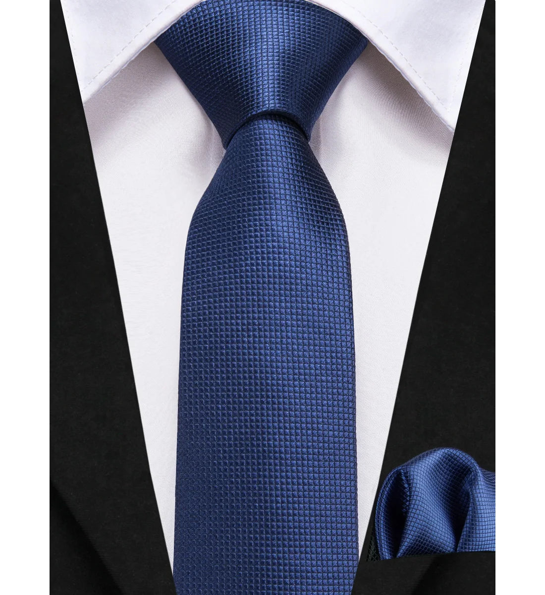 Hi-Tie Boy Silk Tie For Children Navy Blue Plaid Luxury Designer Handky Child Necktie 120CM Long 6CM Wide Fashion Student Tie
