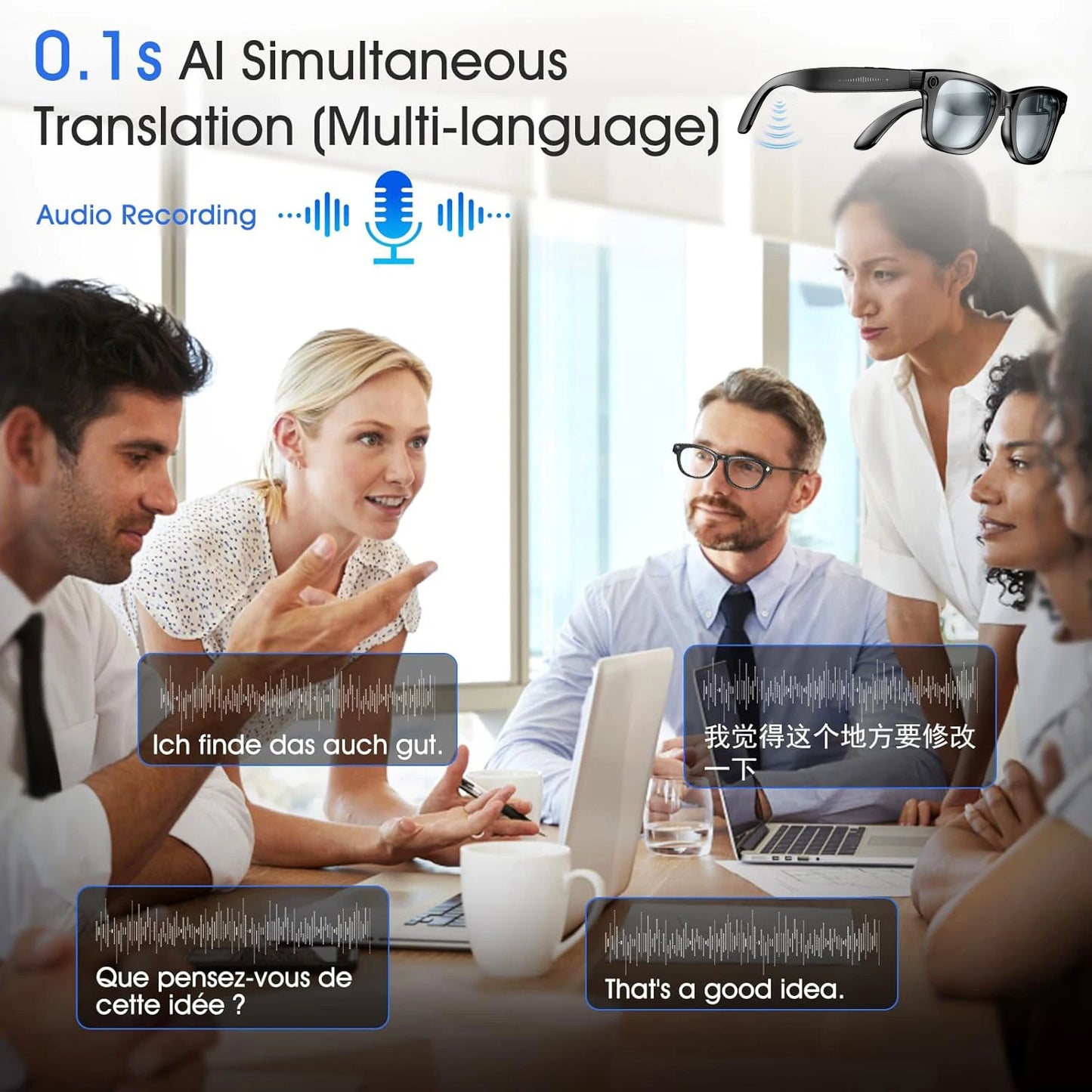 GUHUAVMI W610 AI Smart Glasses 2026 | 8MP Dual Camera, ChatGPT 4.0, Bluetooth, Voice Translation