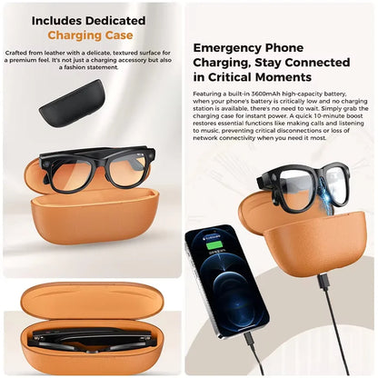 KULANNDER Smart AI Glasses 2026 M02 Ultra | 8MP Camera, 3600mAh, 120+ Languages, ChatGPT, 32GB